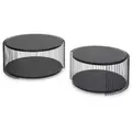 KARE DESIGN Couchtisch Wire Double 87960 2er Set Lack Schwarz