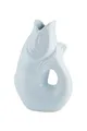 Gift Company Vase Monsieur Carafon S, Dekovase in Fisch-Form, Steingut, Blue Horizon, 25 cm, 1087403009