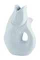 Gift Company: Monsieur Carafon Fisch Vase S Blue Horizon 1,2 Liter Steingut Blau