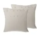 Beliani - Dekokissen 2er Set Beige Polsterbezug 45 X 45 Cm Leinenoptik Wohnzimmer Salon Schlafzimmer