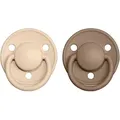BIBS De Lux Natural Rubber Size 1: 0+ months Schnuller Vanilla / Dark Oak 2 St.