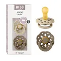 BIBS Boheme Schnuller 2er-Pack. BPA-frei., Kirschform Nippel. Naturkautschuk / Latex, Hergestellt in Dänemark. 0-6 Monate (2er Pack), Vanilla / Dark Oak