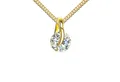 JEVELION Kette mit Anhänger Zikonia Anhänger 585 Gold - Made in Germany (Goldanhänger, für Damen), Mit Panzerkette vergoldet- Länge wählbar 36 - 70 cm.