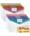 Mr. Pen- Clear Plastic Envelopes with Snap Closure, 10 Pack, A4, Letter Size, Colorful Flaps, Clear Folders for Documents Plastic Envelopes for Documents