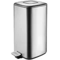 Treteimer EKO Step Bin Regent matt Edelstahl 20 L quadratischer Abfalleimer aus gebürstetem Edelstahl