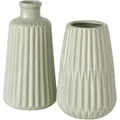 Boltze | Vasen Duo Esko | skandinavischer Charme | Keramik-Material | Ø 8,5 cm | stilvolle Dekoration in Hellgrün Matt