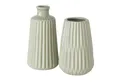 BOLTZE Dekovase Tischvase Deko Vase im 2er Set aus Keramik Mattes Design- Hellgrün