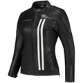 Rusty Stitches Alice Damen Motorrad Lederjacke, schwarz-weiss, Größe 44