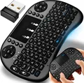 Kabelloses Mini Tastatur für Android TV BOX Smart TV PC Notebook Wireless Touch Touchpad Maus Handheld Keyboard QWERTY Minitastatur Drahtlose 2,4 GHz Retoo