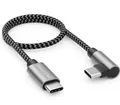 deleyCON 0,30m USB C Kabel 1x 90° Gewinkelt PD3.0 (60W Schnellladekabel) Kurzes 30cm USB-C zu USB-C Ladekabel für iPhone 16 15 Pro Max Samsung S24 S23 S22 Pixel iPad Pro MacBook Air Tablets Switch PS5