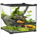 PawHut Terrarium für Reptilien Glasterrarium 24L Reptil Fütterungsbox mit Frontbelüftung, ausbruchsicherer Drehverschluss