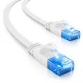 deleyCON 2m CAT6 flaches Patchkabel Flachkabel Netzwerkkabel LAN Kabel Weiß