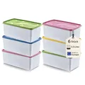 Annastore 6 x hochwertige Tiefkühldosen von -20°C bis + 100°C - Gefrierdosen - Luftdicht - Tiefkühlboxen - Gefrierboxen - Vorratsdosen (6 x 3500 ml)