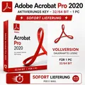 Adobe Acrobat Pro 2020 | PDF-Editor | Lebenslange Nutzung | 1 Gerät | Windows