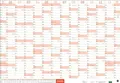 Mega-Posterplaner, rot 2025: Großer Jahresplaner in rot. Wandkalender 2025 zum Eintragen. XXL Büro-Kalender mit Ferienterminen und Feiertagen. 68 x 98 cm (Bürokalender Heye)