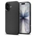 Spigen iPhone 17 Hülle [rutschfest] [DURCHDACHTE Details] Liquid Air Case Slim TPU mit Truss-Design, Militärgeprüfter Schutz, Sound Tunnel Technologie Handyhülle –Matte Black