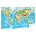 Wallarena Fototapete Kinderzimmer Jungen Mädchen Weltkarte Vlies Tapete Vliestapete, Glatt Vlies, Karte, Tapete inklusive Kleister Vliestapete Motivtapete 3.12 m x 2.19 m