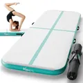 KM Fit Airtrack Matte 3m Mint Grün | inkl. Pumpe, Tasche & Flick-Set - Grün