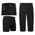 Bergson Fahrradhose VINA Capri Damen 3/4 Radhose 2in1 (mit gepolsterter Innenhose), robust, elastisc schwarz 42