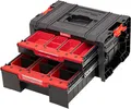 Qbrick System - PRO Drawer 2 Toolbox 2.0 Expert - 450 x 310 x 244 mm - Schwarzer PP-Kunststoff - Modularer Werkzeugkasten mit 2 Schubladen - Optimale Werkzeugaufbewahrung