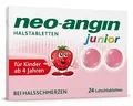 neo-angin junior Halstabletten mit leckerem Erdbeergeschmack | lindern Halsschmerzen & beruhigen die gereizte Schleimhaut | für Kinder ab 4 Jahren | mit Isländisch Moos | 24 Lutschtabletten