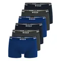 BOSS Herren Power Boxer Trunks Unterhosen Cotton Stretch 6er Pack, Farbe:Mehrfarbig, Wäschegröße:L, Artikel:-487 Blue/Navy/Grey