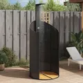 vidaXL Gartendusche Schwarz 100x100x241,5 cm Poly Rattan Akazienholz