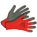 KIXX Handschuhe für die Gartenarbeit Rot/Grau Größe 9 - leichter Nylonhandschuh