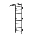 QLS Sprossenwand Metall 228x79 cm mit Klimmzugstange – Wandmontage Fitnessgerät, bis 250 kg belastbar, Stahl pulverbeschichtet, Home Gym Trainingsgerät