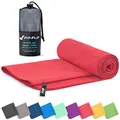 Fit-Flip Mikrofaser Handtuch - kompakte Microfaser Handtücher - ideal als Sporthandtuch, Reisehandtuch, Strandtuch - schnelltrocknend und leicht - Badetuch groß (90x180cm, Koralle)
