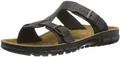 Birkenstock Sandalen Damen Sommer - Sofia - Anatomisch geformtes Kork-Latex-Fußbett - Flache Sandaletten mit modischer T-Spange und verstellbaren Riemen - Sommerschuhe - Schwarz - 38