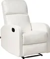 BELIANI Fernsehsessel Weiß Kunstleder Manuell Verstellbar mit Armlehnen USB-Port Integrierte Fußstütze Modernes Design Wohnzimmer Polstersessel