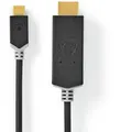 Nedis USB-CTM Adapter, 1m, USB 3.2 Gen 1, 4K@60Hz | USB-CTM Stecker | HDMITM Stecker | Rund | Vergoldet | PVC | Anthrazit |