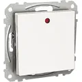 Elso WDE002164 Wechselkontrollschalter mit Wippe 1-fach, beleuchtet, 16 A, mit Steckklemme, Exxact, weiß glänzend