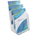 3-Etagen-Prospektständer, Prospekthalter, DIN A4, Flyer, Theke, Wandmontage