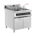 Royal Catering Induktionsfritteuse 60 l Ölkapazität 20 000 W LED + Timer Doppelfritteuse Gastro-Fritteuse Fettbackgerät