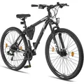 Licorne Bike Effect Premium Mountainbike Aluminiumrahmen Shimano,Farbe:Schwarz/Weiß (2xDisc-Bremse);Zoll:29.00 - Schwarz