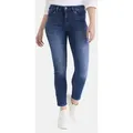 STOOKER WOMEN 5-Pocket-Jeans FLORENZ Modern Slim Fit 5-Pocket Hose Slim Fit Casual Clean Wash Denim Thermo Jeans für Damen blau 42