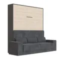 SMARTBett Schrankbett M1 140x200 Vertikal Antraciet/Kaiser Eiche mit Sofa
