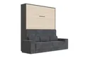 SMARTBett Schrankbett SMARTBett Schrankbett M1 140x200 Vertikal mit Sofa Anthrazit