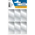 HERMA 15077 Vielzweck-Etiketten silber, 18 Stück, 26 x 54 mm, 6 pro Bogen, selbstklebend, Haushaltsetiketten zum Beschriften für Kalender Planer, glänzend, blanko Papier Klebeetiketten Aufkleber
