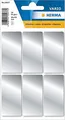 HERMA 15077 Vielzweck-Etiketten silber, 18 Stück, 26 x 54 mm, 6 pro Bogen, selbs