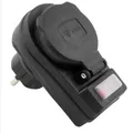 Spritzwasserfester Steckdosenadapter mit Schalter - Sicher & Robust