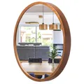 STOLARNIA PIKA Spiegel Rund Holz Rustikal - Wandspiegel mit Holzrahmen (∅47 cm) - Runder Bad Spiegel für Badezimmer, Flur, Wohnzimmer, Schlafzimmer - Stilvoller 50 cm Badspiegel LEJA