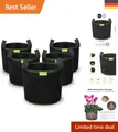 Garten Grow Sack Set 5x 40L mit Tragegriffen - Schwarz für jede Pflanze