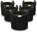 Pflanzsack Set 5x 40L atmungsaktiv mit Griffen für Gemüse Blumen Garten