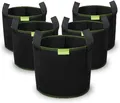 Pflanzsack Grow Tasche 5X 40L Atmungsaktiv mit Griffen für Gemüse Blumen