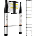 Vevor 3,2m Teleskopleiter Rutschfester Klappleiter 48x9,5x76,5cm Stehleiter Ein-knopf-rückzug Mehrzweckleiter Aluminiumlegierung 170kg Belastbarkeit Ideal Für Hausreparaturen Dekoration Wandanstrich