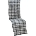 Gardenson Relaxsesselauflage, Anthrazit, Grau, Textil, Karo, Füllung: Schaumstoff, Fleece,Schaumstoff, Fleece, rechteckig, 50x6x171 cm, formstabil, für den Außenbereich geeignet, UV-beständig, mittels Bändern zu befestigen, Gurtband befestigen, Outdoor-Kissen, Gartenstuhlauflagen