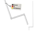 BAUHELD Kurbelstange für Rolladen 140cm [Made in Germany] - Hand-Kurbel für Gelenklager mit Ø11.9mm Zapfen - Rolladenkurbel aus rostfreiem Aluminium - Ergonomischer Handgriff - Weiß - RAL9016